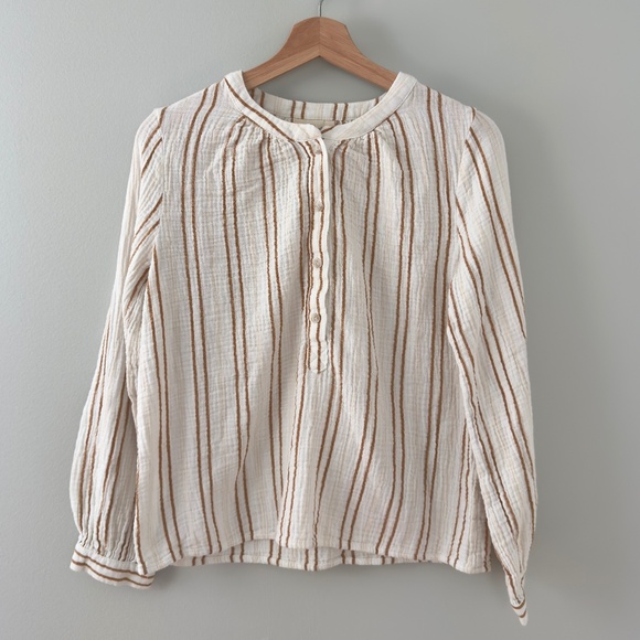 Universal Thread Striped Gauze Blouse - Picture 1 of 8